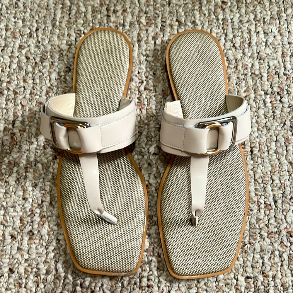 ZBY Taupe Cream Sandal Size 10